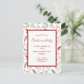 Christmas party red white blue classic invitation ポストカード (スタンド正面)