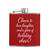 Christmas party red white love laughter cheer フラスク (正面)