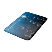 Christmas Party Reindeer Tree Blue Sky Shiny Stars バスマット (アングル)