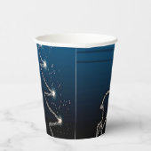 Christmas Party Reindeer Tree Blue Sky Shiny Stars 紙コップ (右)