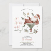 Christmas Party Santa Martini  招待状 (正面)