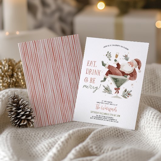 Christmas Party Santa Martini  招待状