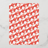 Christmas party silver bells red bow watercolor 箔招待状 (裏面)