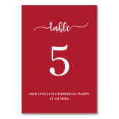 Christmas Party Table number Card テーブルナンバー (裏面)