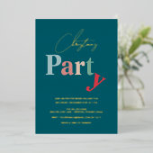 Christmas Party typography  箔招待状 (立ち正面)