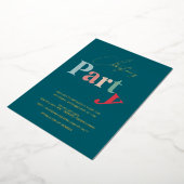 Christmas Party typography  箔招待状 (回転した状態)