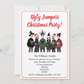 Christmas Party Ugly Jumper Xmas 招待状 (正面)