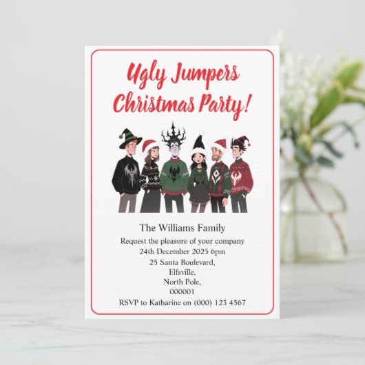 Christmas Party Ugly Jumper Xmas 招待状 (スタンド正面)