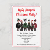 Christmas Party Ugly Jumper Xmas 招待状 (正面/裏面)