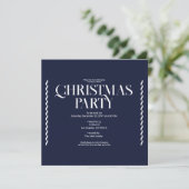 Christmas Party Vintage Elegant blue Invitation (スタンド正面)
