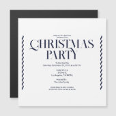 Christmas Party Vintage Elegant blue Invitation マグネット招待状 (正面/裏面)
