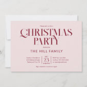 Christmas Party Vintage Elegant Red 招待状 (正面)