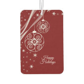 Christmas Party White Ornaments Stars Red Elegant カーエアーフレッシュナー (裏面)