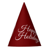Christmas Party White Ornaments Stars Red Elegant パーティーハット (正面)