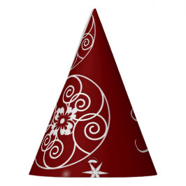 Christmas Party White Ornaments Stars Red Elegant パーティーハット