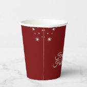 Christmas Party White Ornaments Stars Red Elegant 紙コップ (右)