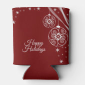 Christmas Party White Ornaments Stars Red Elegant 缶クーラー (裏面)