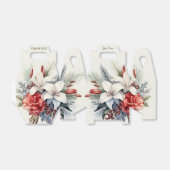 Christmas Party White Red Flowers Holidays Elegant フェイバーボックス (折り畳みなし)