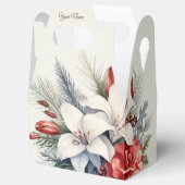 Christmas Party White Red Flowers Holidays Elegant フェイバーボックス (オープン)