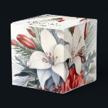 Christmas Party White Red Flowers Holidays Elegant フェイバーボックス<br><div class="desc">Christmas Party White Red Flowers Holidays Elegant Favor Boxes. Unique,  beautiful,  stylish design. Easy to be personalized. Font style,  size and colors can be changed. Matching items available.</div>