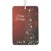 Christmas Party White Stars Tree Red Snowflakes カーエアーフレッシュナー (裏面)