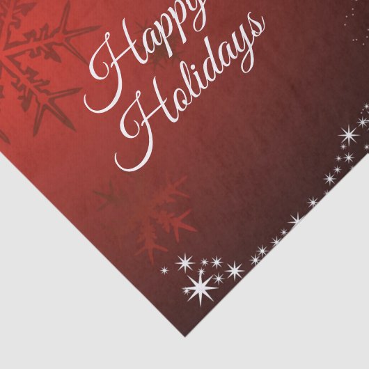 Christmas Party White Stars Tree Red Snowflakes 薄葉紙 (詳細)