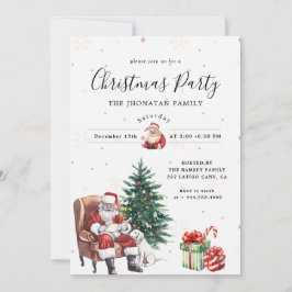 Christmas Party Winter Botanical 招待状