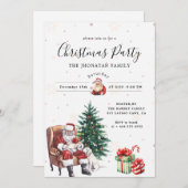 Christmas Party Winter Botanical 招待状 (正面/裏面)