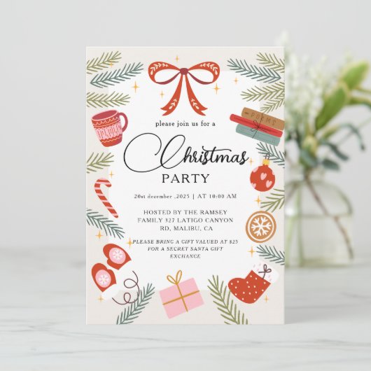 Christmas Party Winter Botanical 招待状 (スタンド正面)