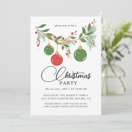 Christmas Party Winter Botanical 招待状 (スタンド正面)