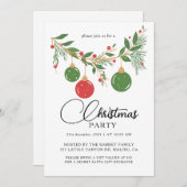Christmas Party Winter Botanical 招待状 (正面/裏面)