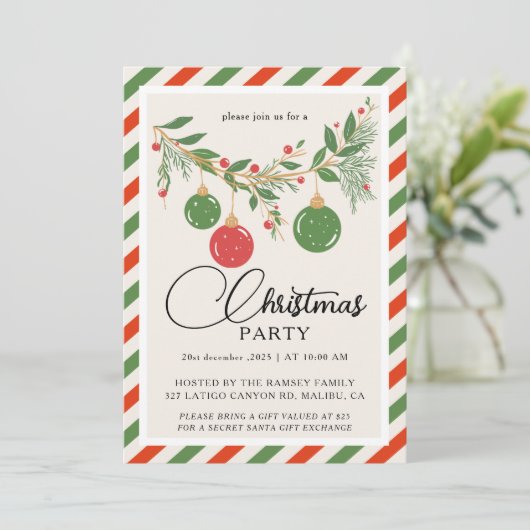 Christmas Party Winter Botanical 招待状 (スタンド正面)