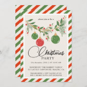 Christmas Party Winter Botanical 招待状 (正面/裏面)