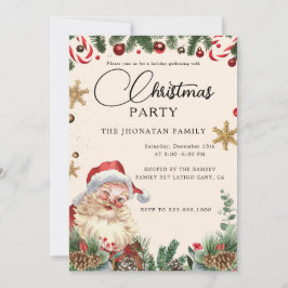 Christmas Party Winter Botanical 招待状
