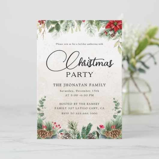 Christmas Party Winter Botanical 招待状 (スタンド正面)