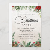 Christmas Party Winter Botanical 招待状 (正面/裏面)