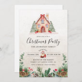 Christmas Party Winter Botanical 招待状 (正面/裏面)