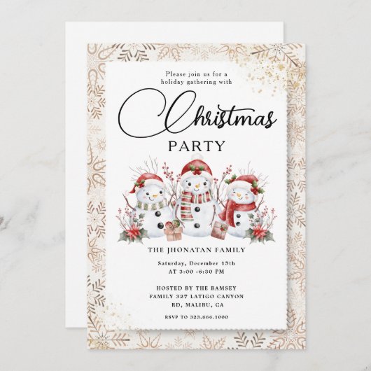 Christmas Party Winter Botanical 招待状 (正面/裏面)