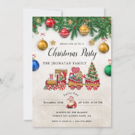 Christmas Party Winter Botanical Invitation 招待状