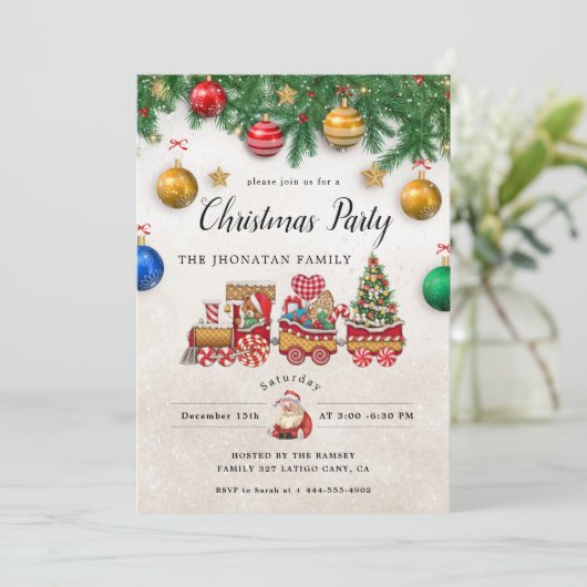 Christmas Party Winter Botanical Invitation 招待状 (スタンド正面)