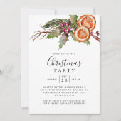 Christmas Party Winter Botanical Invitation 招待状 (正面)