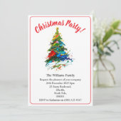 Christmas Party Xmas Tree Oil Painting 招待状 (スタンド正面)