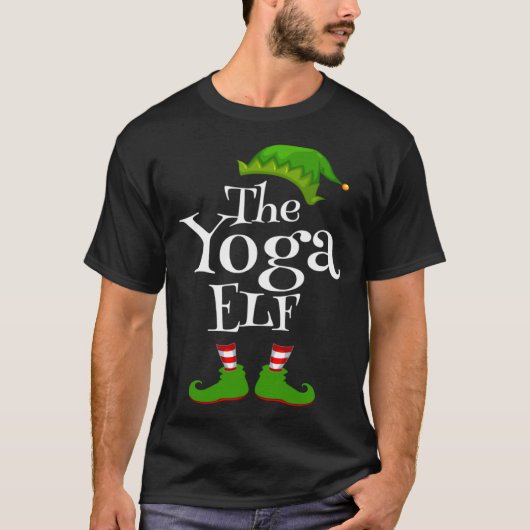 Christmas Party Yoga Elf Graphic Tシャツ (正面)