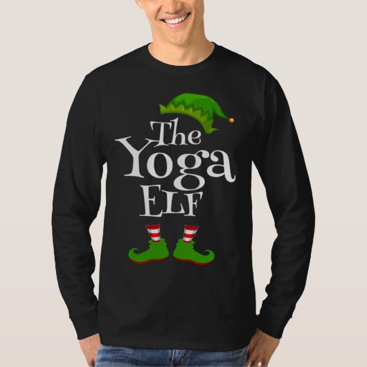 Christmas Party Yoga Elf Graphic Tシャツ (正面)