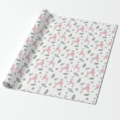 Christmas Pastel Pink Poodle Gift Wrapping Paper ラッピングペーパー (アンロールド)