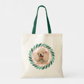 Christmas pastel pink poodle Tote Bag Custom Photo トートバッグ (裏面)