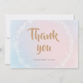Christmas Pastel Winter Snowflake Baby Shower サンキューカード
