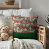  Christmas patchwork name Green Red  クッション