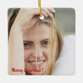 Christmas patchwork pattern photo セラミックオーナメント