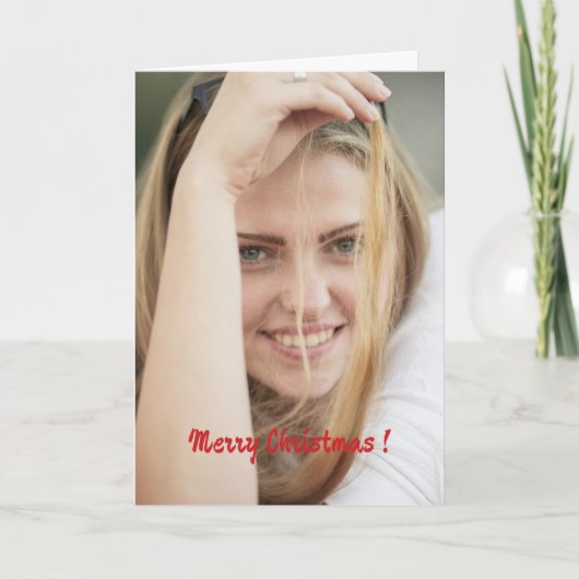 Christmas patchwork pattern photo wishes シーズンカード (正面)